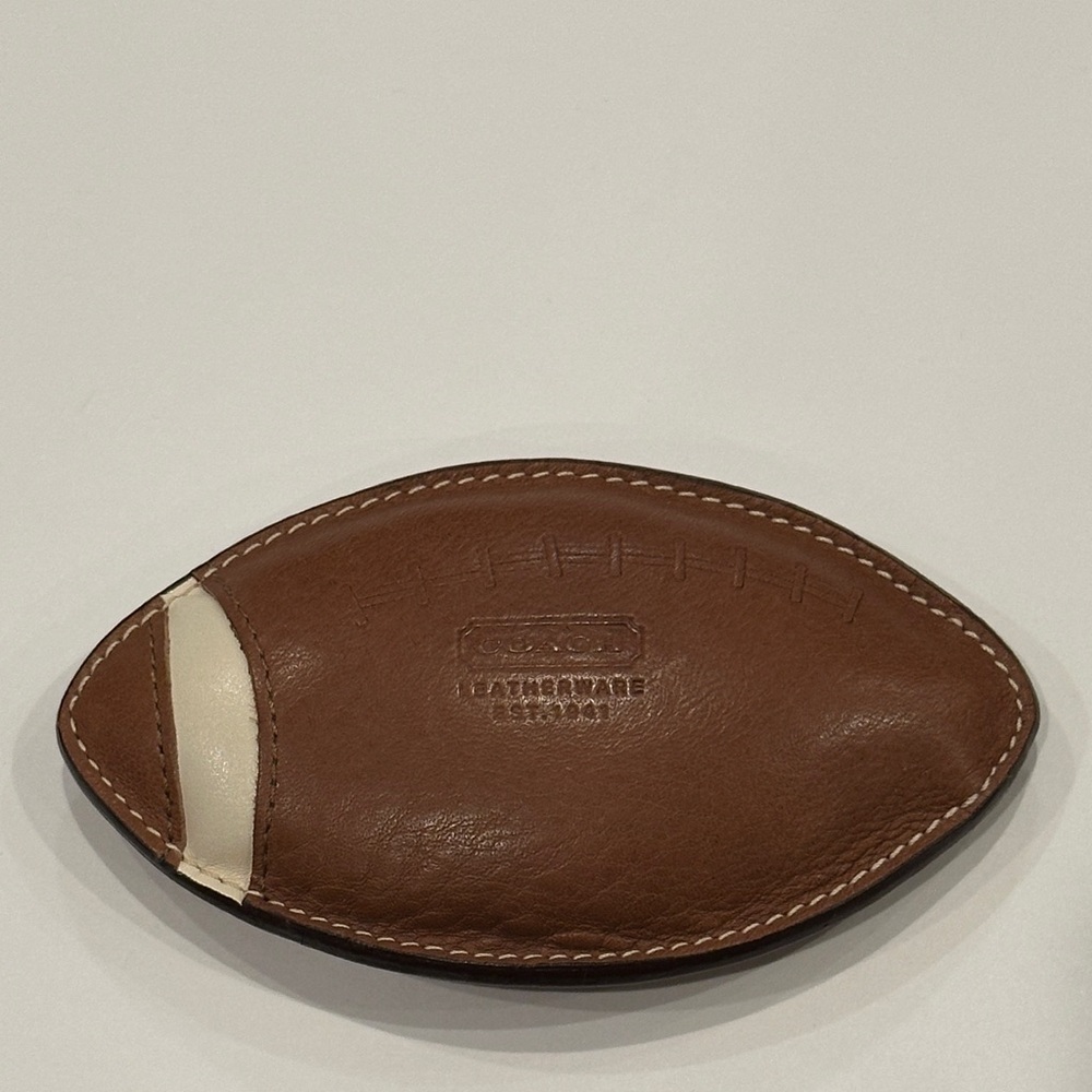 Coach Brown Leather Football Paperweight